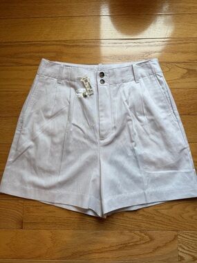 Madewell White Linen Blend High-Rise Shorts NWT